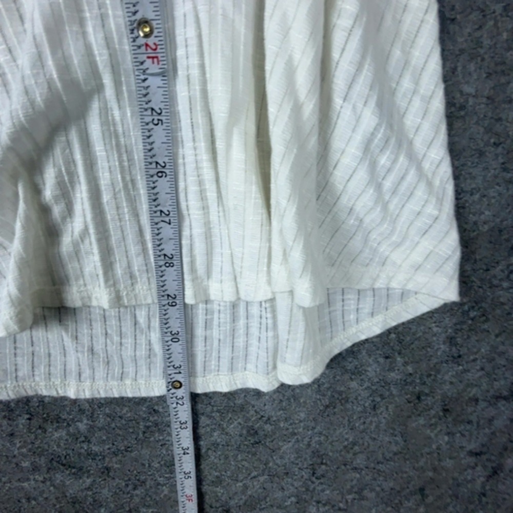 Billabong Dress Womens Medium Ivory Ribbed Coverup Swing Open Cross Back Mini - Picture 6 of 8